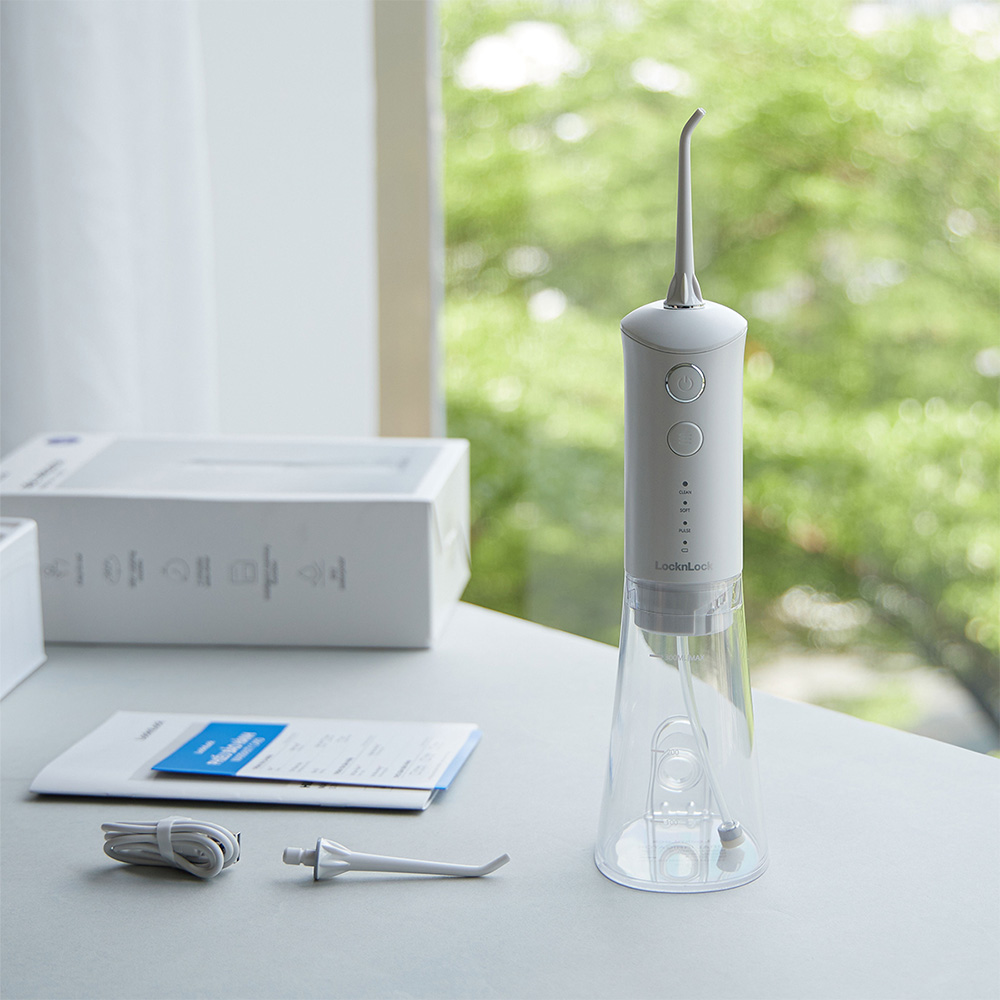 Máy tăm nước LocknLock Oral irrigator 300ml 3 chế độ, sạc dùng 20 ngày ENR164WHT, , large image number 1